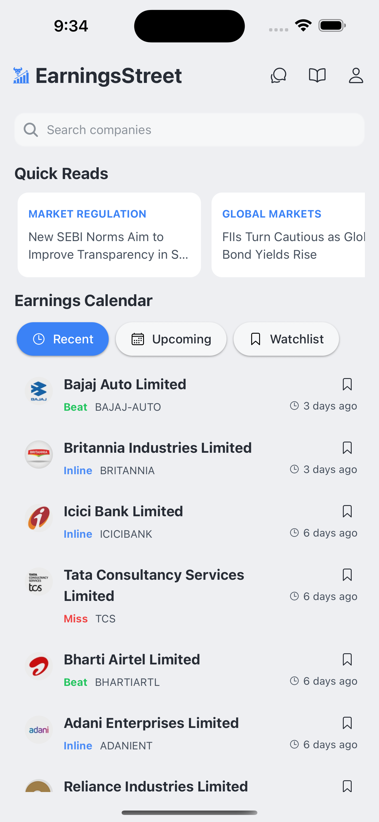 EarningsStreet App Screenshot 3